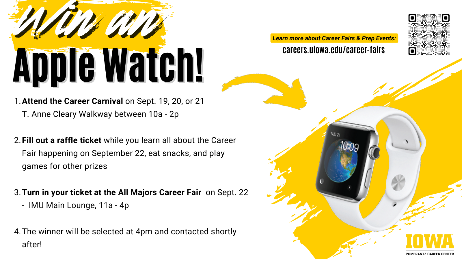 Win an apple watch at the career carnival!